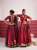 Red and Maroon Flower Motif Set